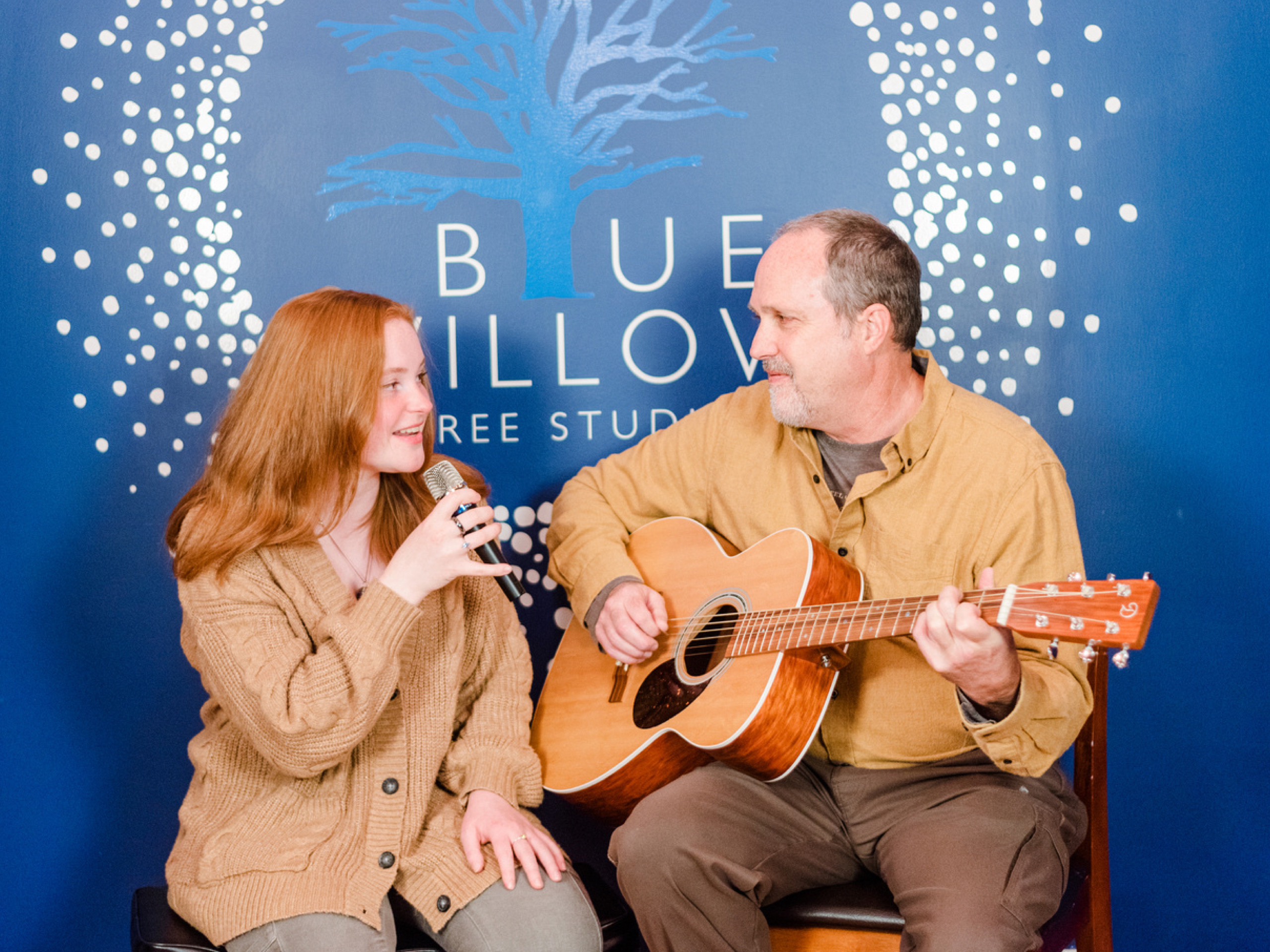 Jonathan & Willow Carter singing in Blue Willow Tree Studio, LLC