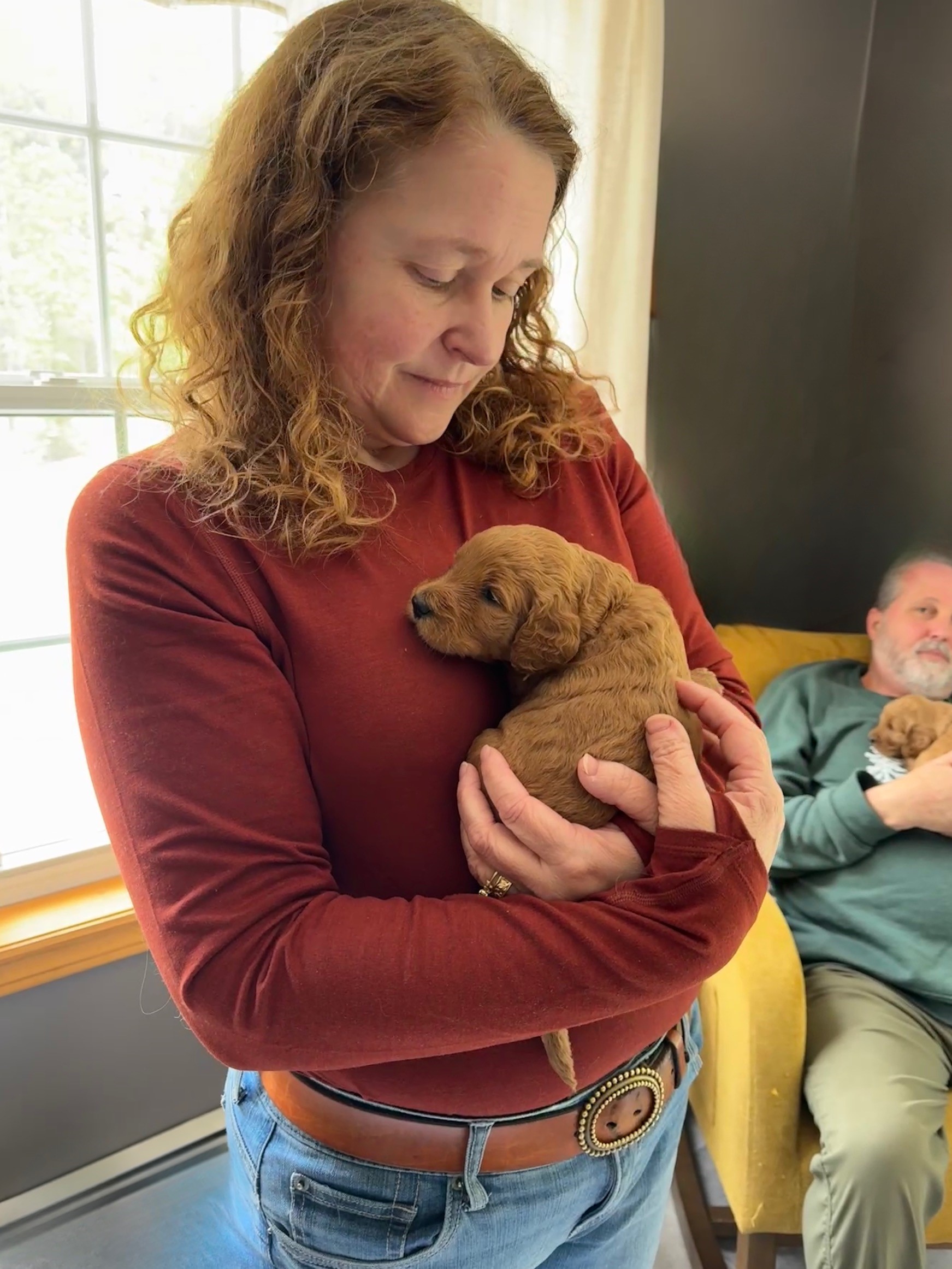 Choosing Maggie Rose at the breeders